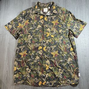 ROWM Short Sleeve Linen Floral Print Button Up Men’s Size Med
